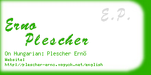 erno plescher business card